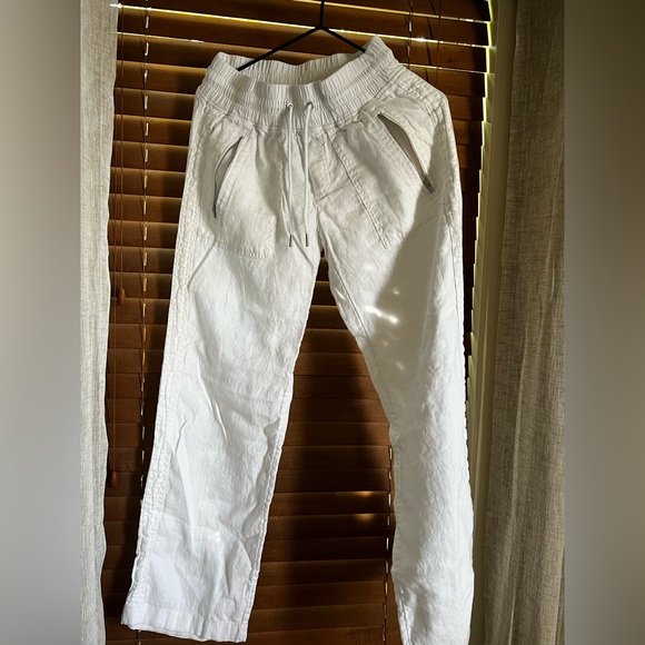 Athleta White Linen Pants - Picture 1 of 3